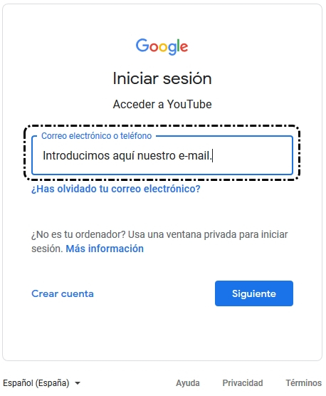 Introducir correo