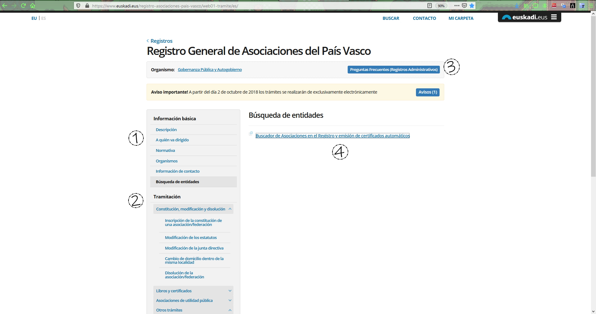 Registro de asociaciones