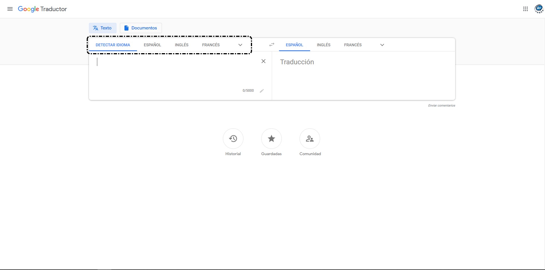 Google Traductor detectar idioma