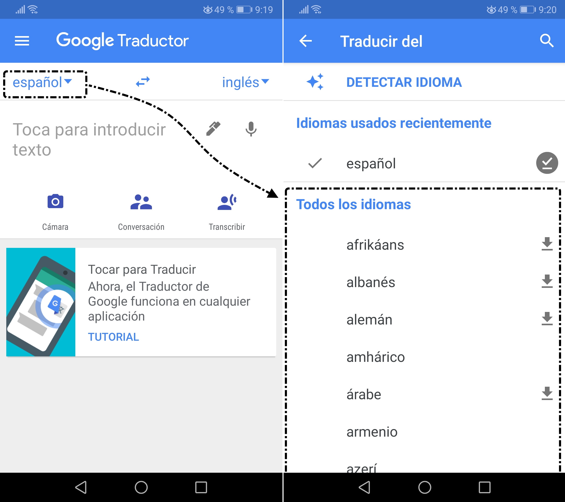 Aplicación Google Traductor