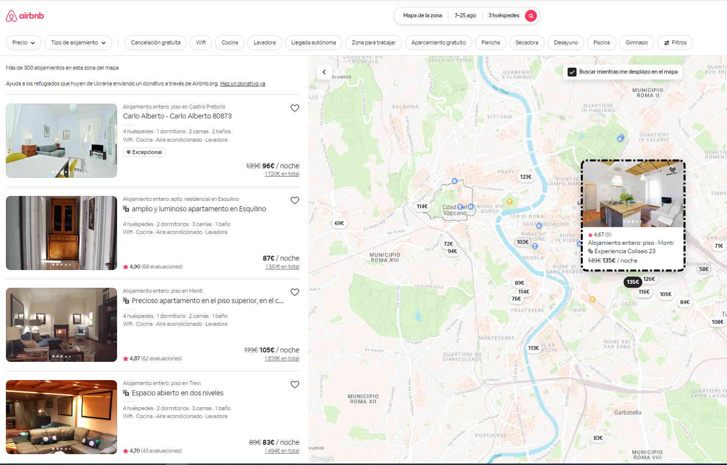 Airbnb localizar en mapa