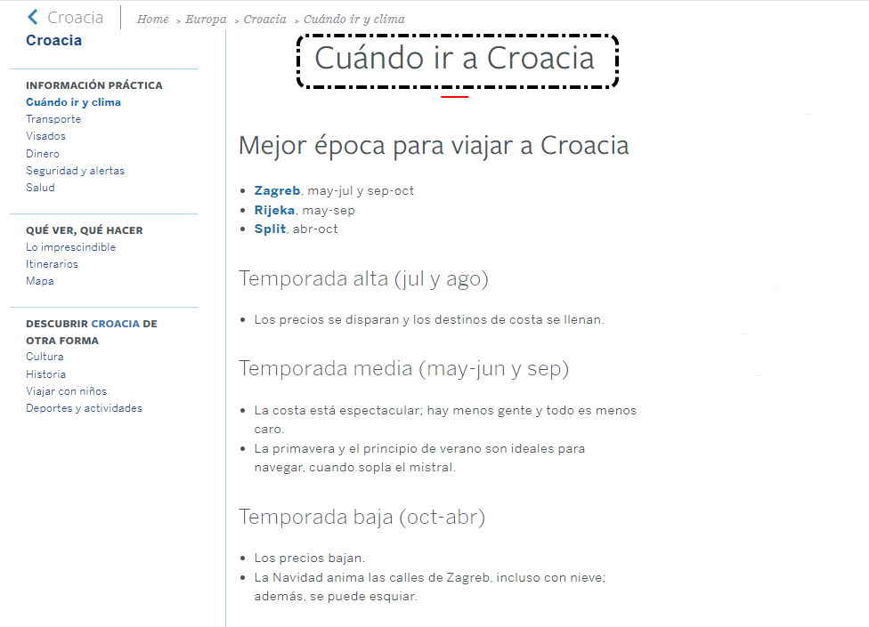 Cuándo ir a Croacia