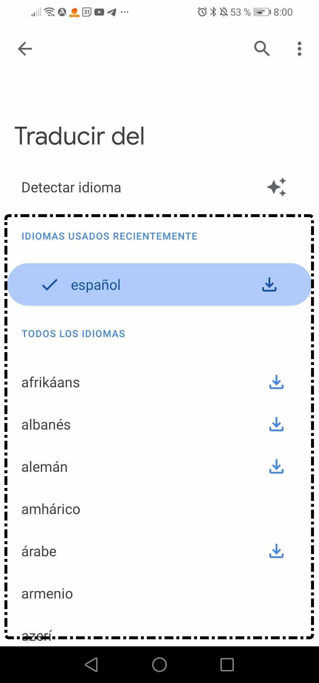 Traductor más idiomas