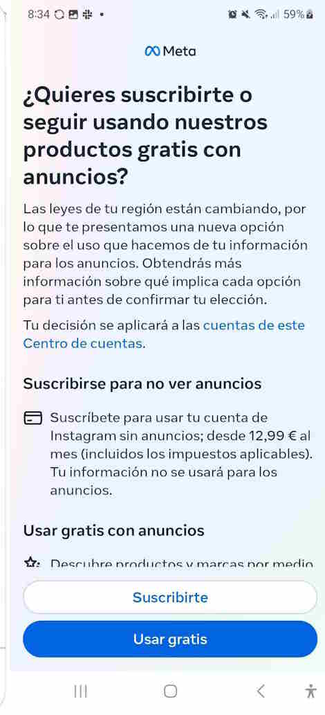 Suscripción Facebook