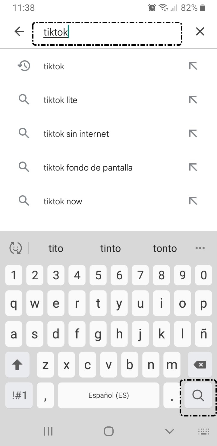 Buscar TikTok en Play Store