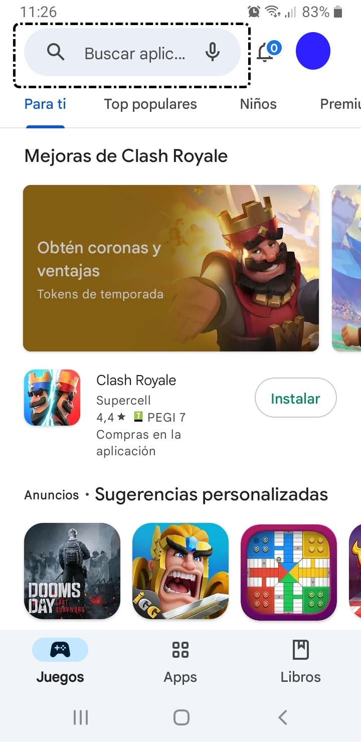 Buscar aplicación en Play Store