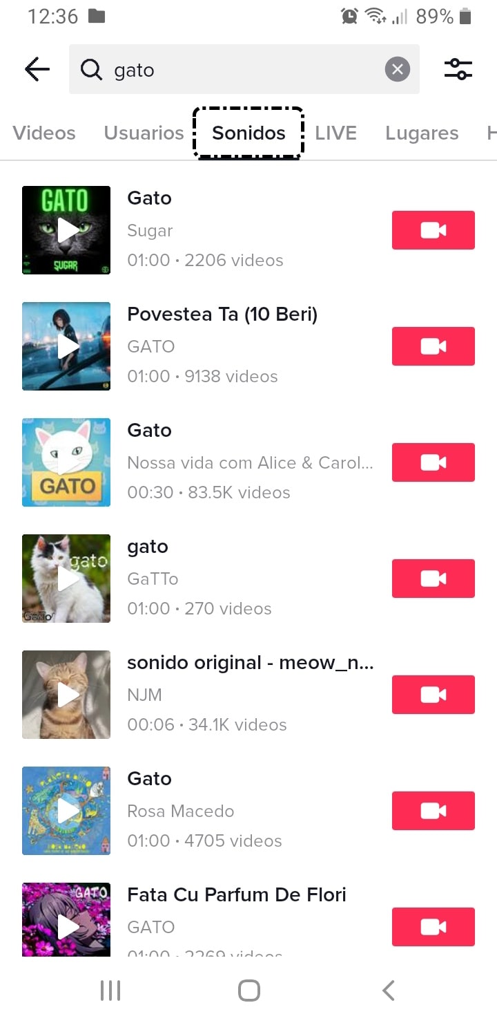 Sonidos en TikTok