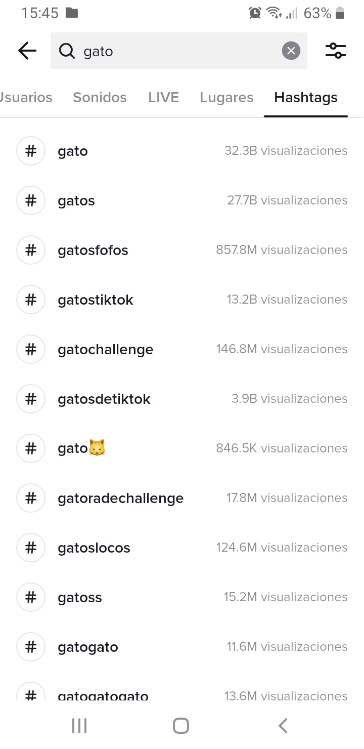 Búsqueda de hashtag