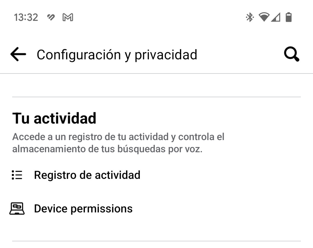 Configuración y privacidad