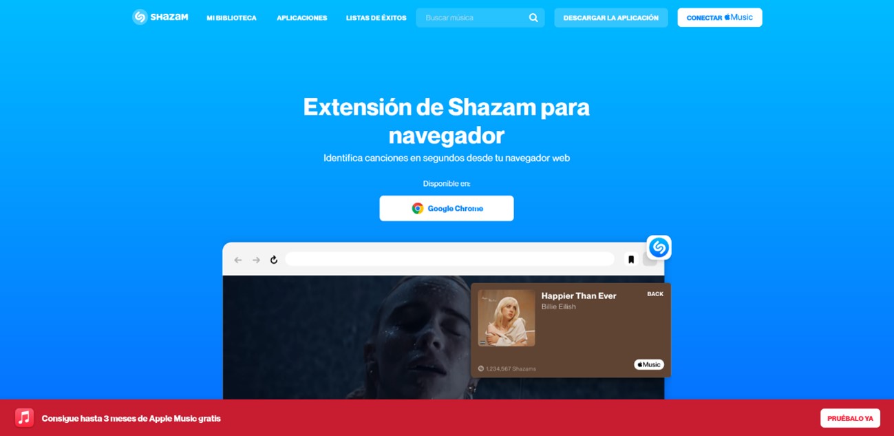 Extensión de Shazam para navegador