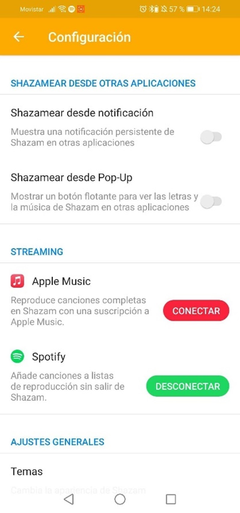 Configuración de Shazam