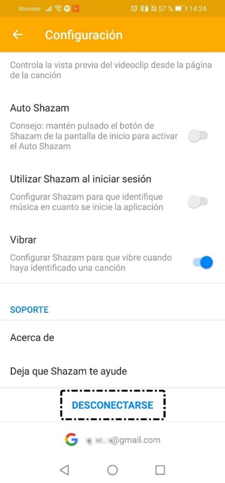 Desconectarse de Shazam