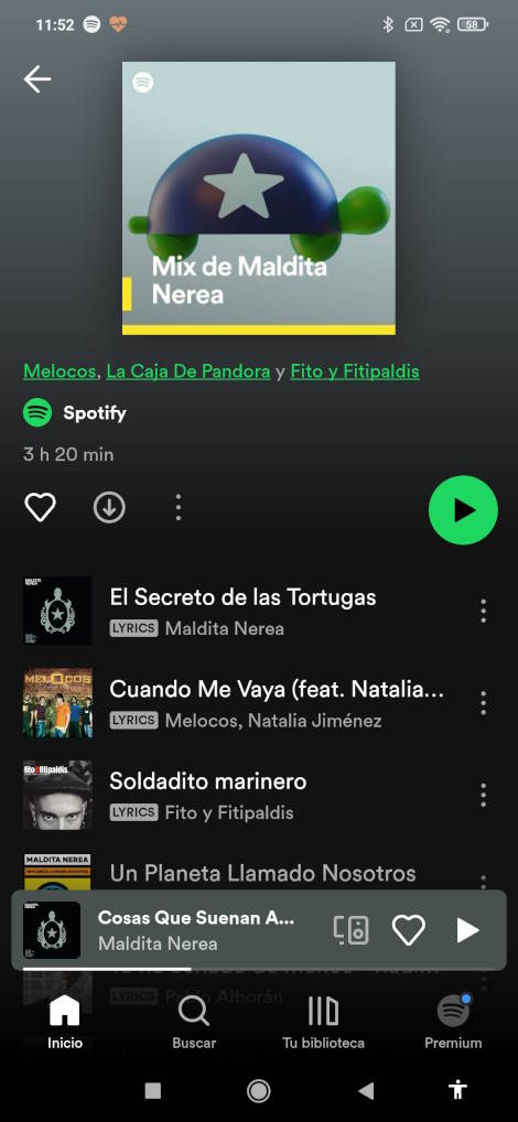 Pantalla de reproducción