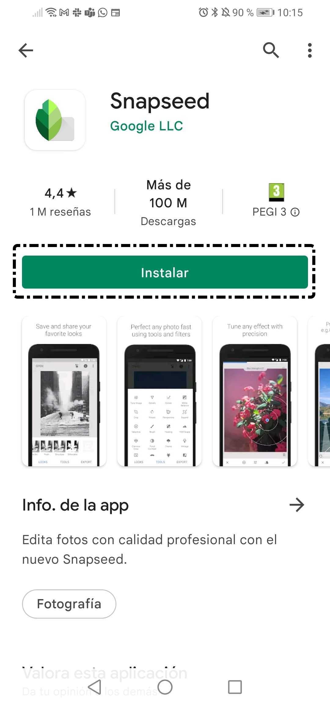 Instalar Snapseed