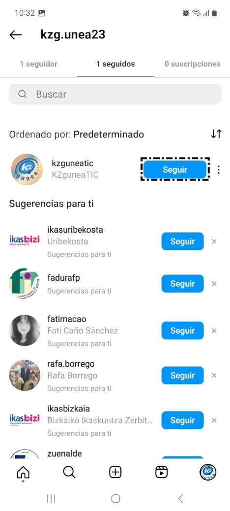 Seguidos Instagram