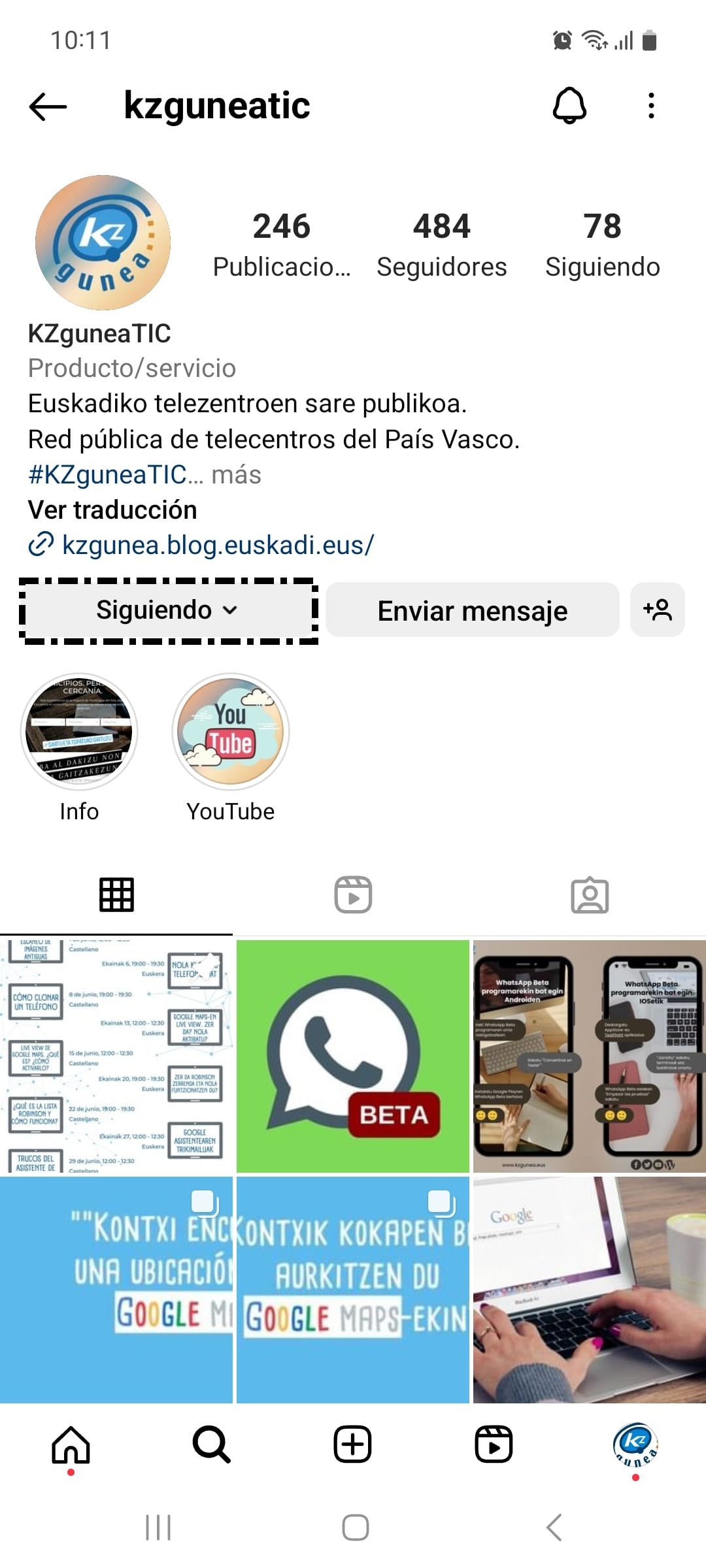 Siguiendo Instagram