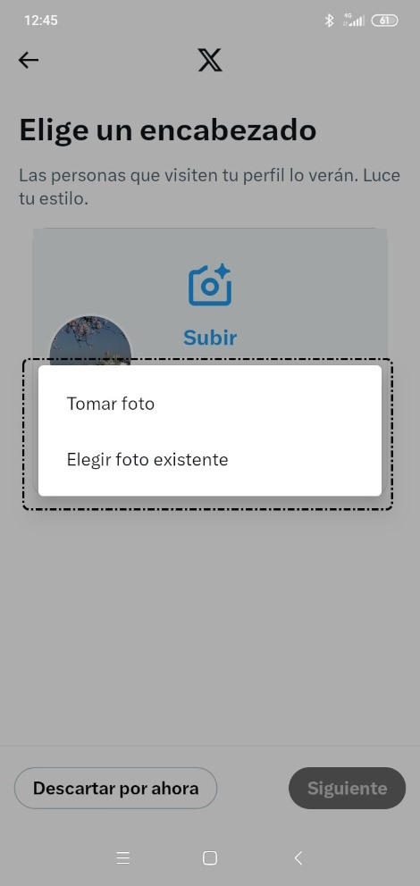 Elegir foto existente