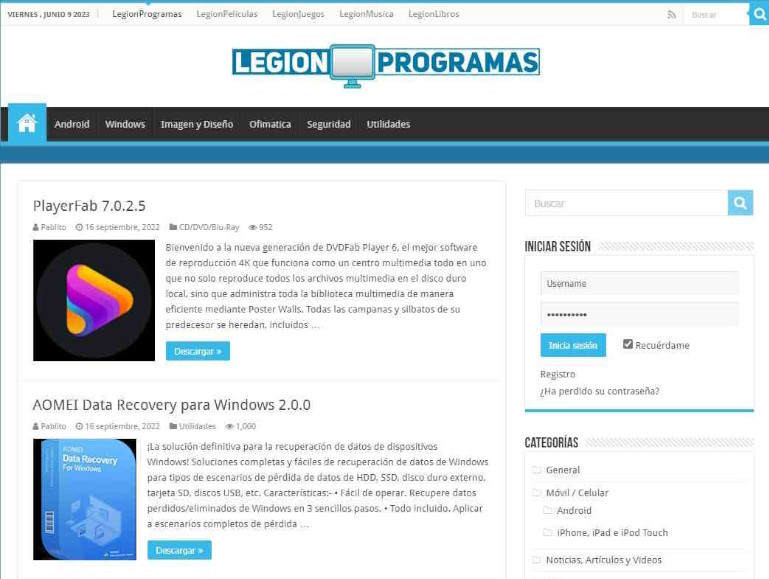 página inicio Legionprogramas