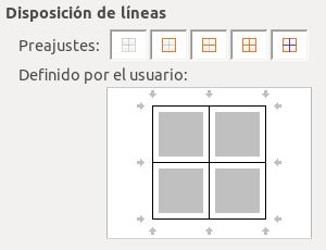 Disposición de líneas