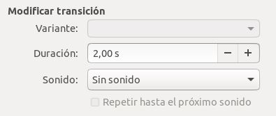 Modificar transición