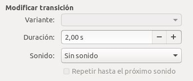 Modificar transición