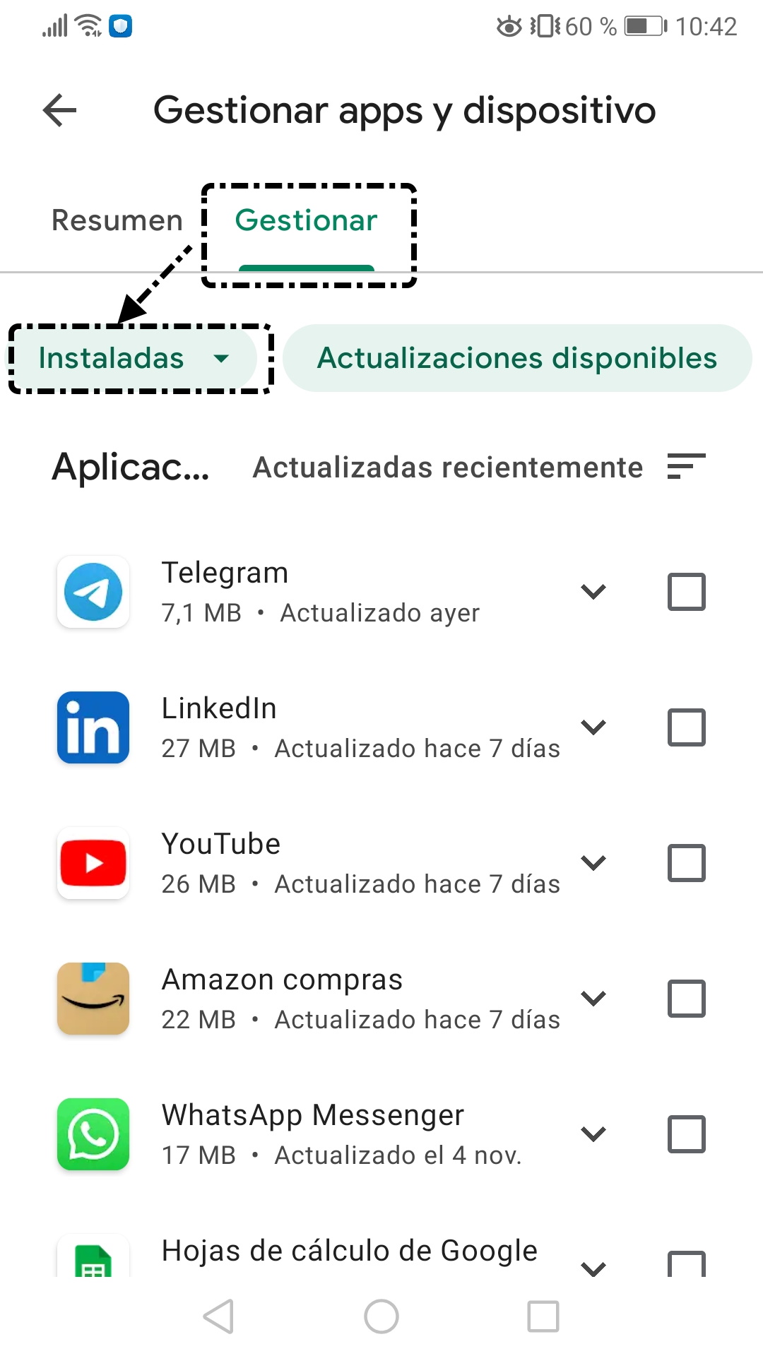 Aplicaciones instaladas