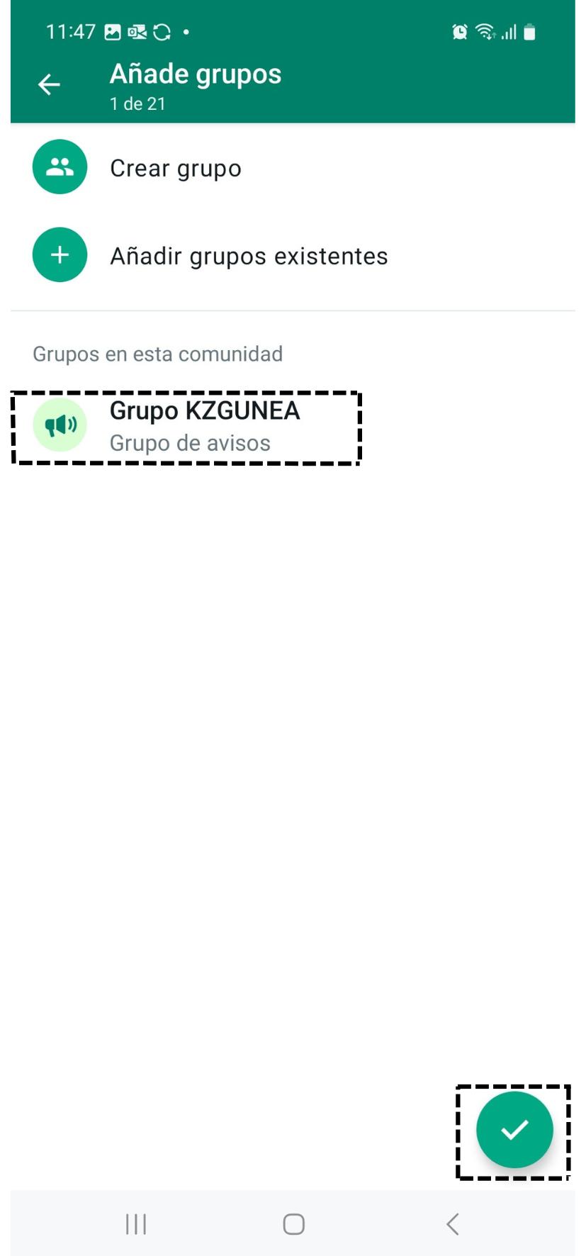 Añadir grupos comunidades WhatsApp