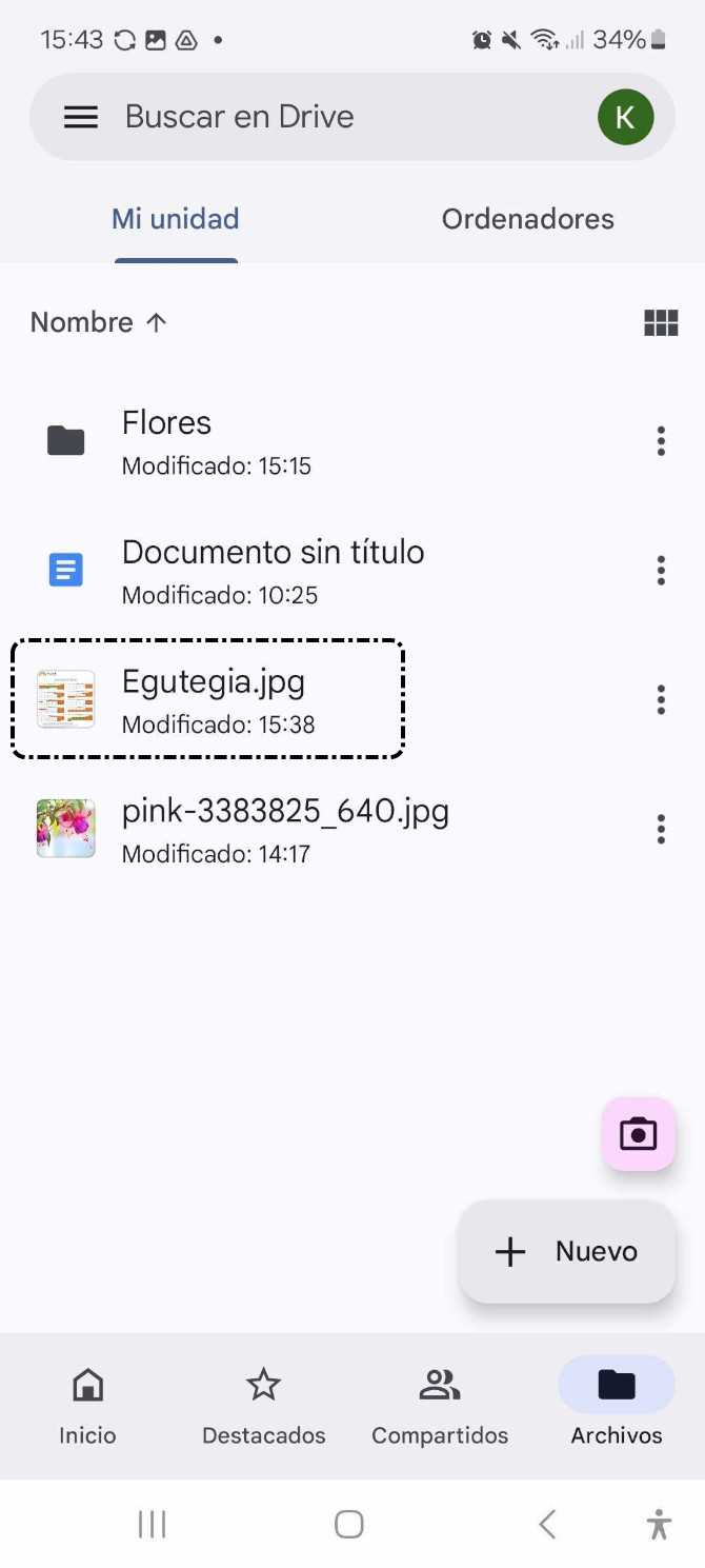 Archivo subido al dispositivo