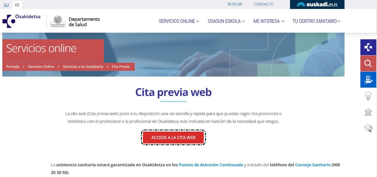 Acceder cita web