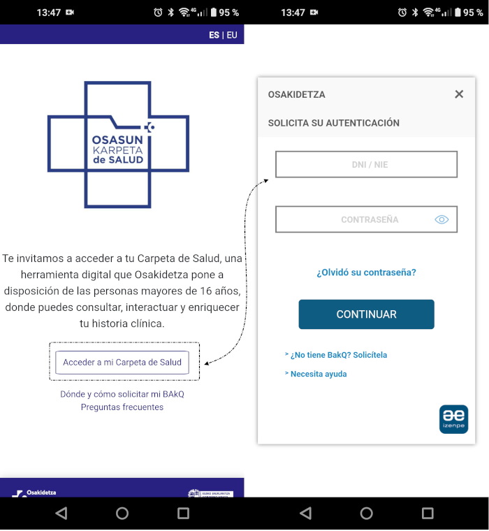 Acceso a la carpeta de salud