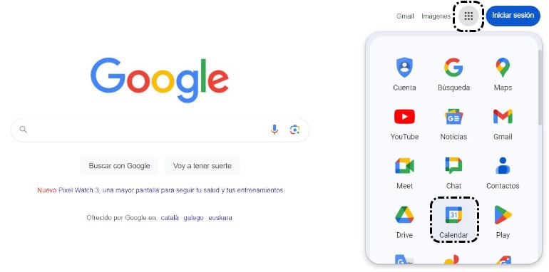 Aplicaciones Google > Google Calendar