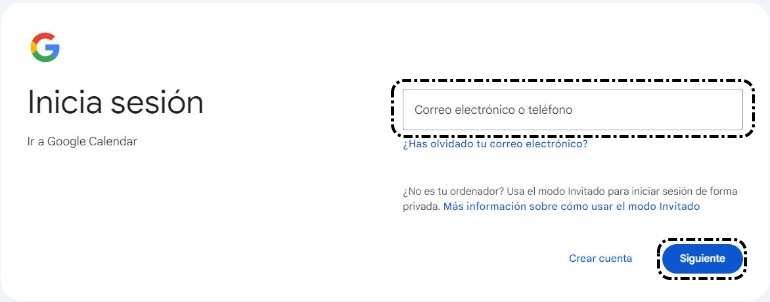 Iniciar sesión > Correo electrónico