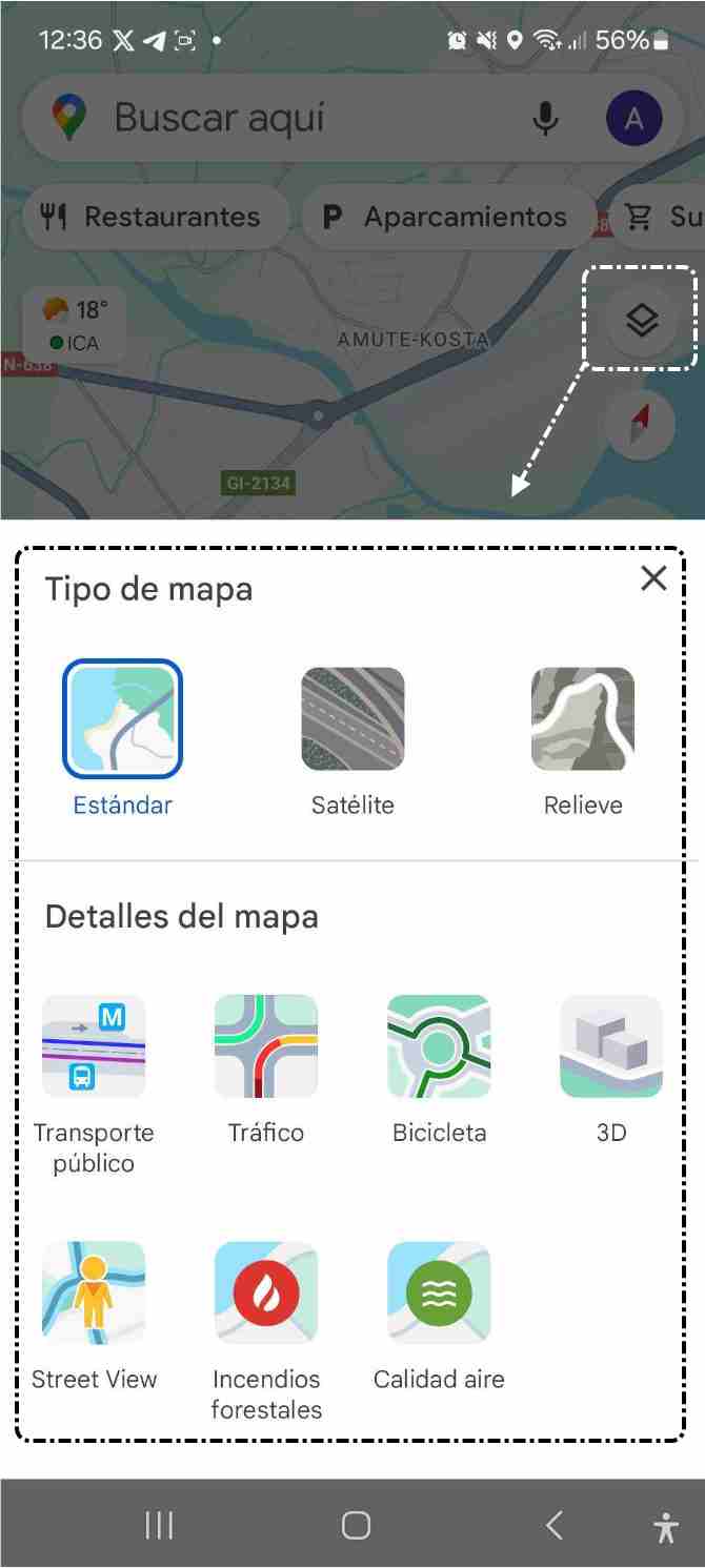 Tipos y detalles del mapa