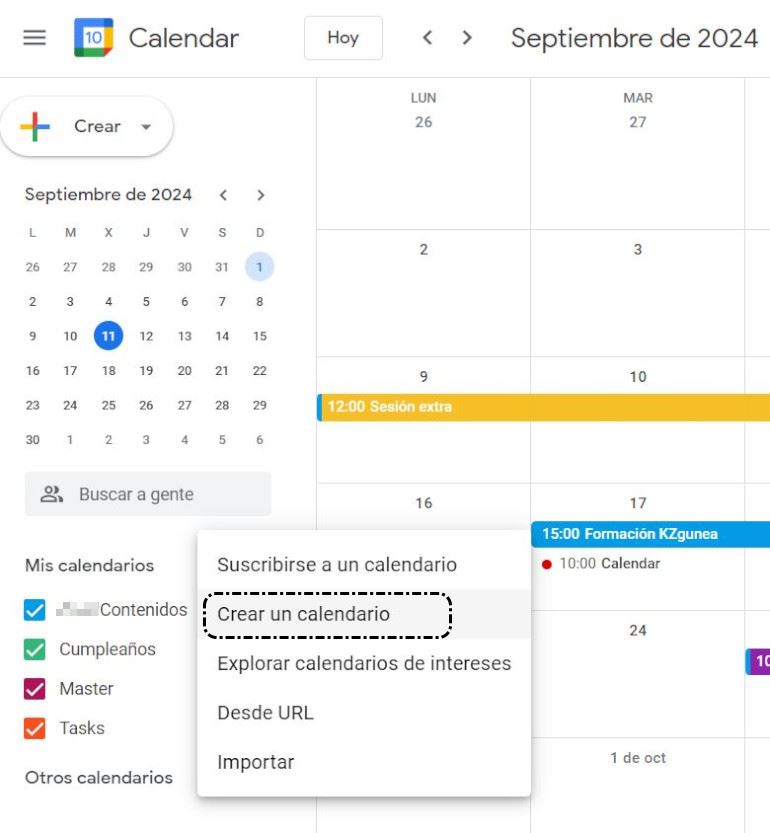 Crear un calendario