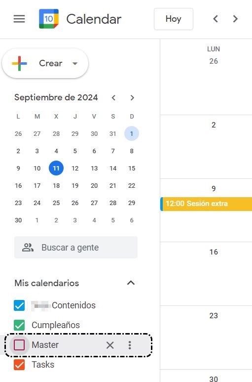 Mostrar u ocultar calendario