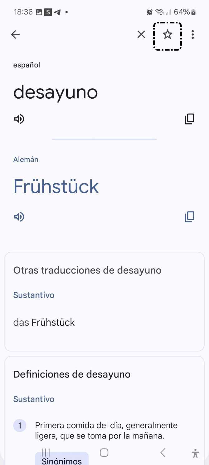 Guardar traducción