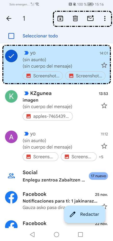 Seleccionar mensaje