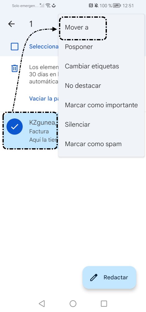 Seleccionar mensaje y mover a