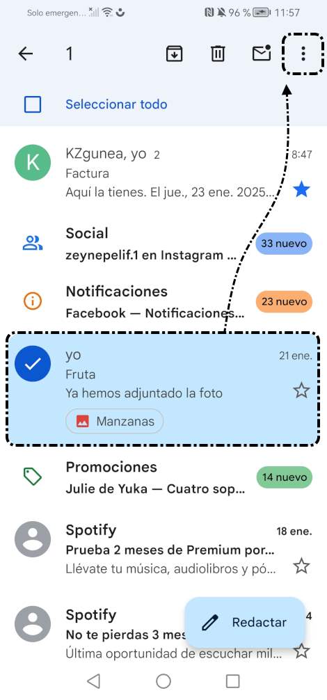 Seleccionar mensaje