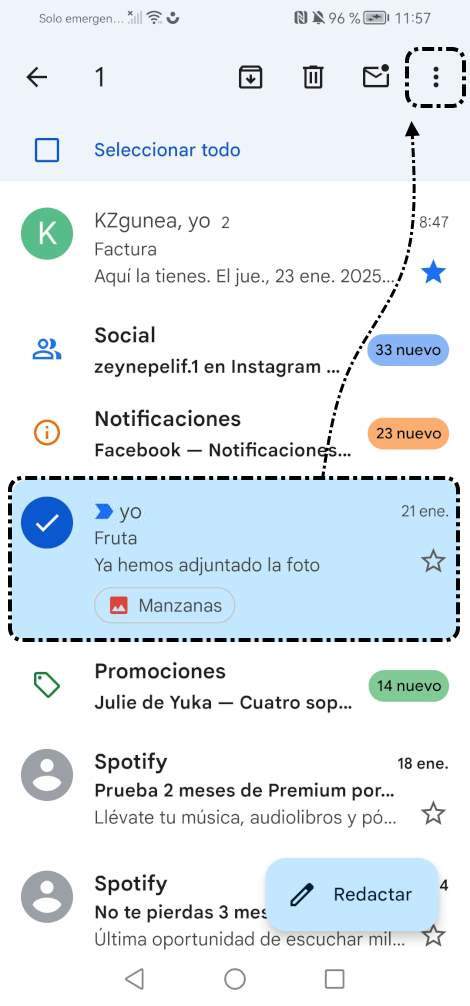 Seleccionar mensaje