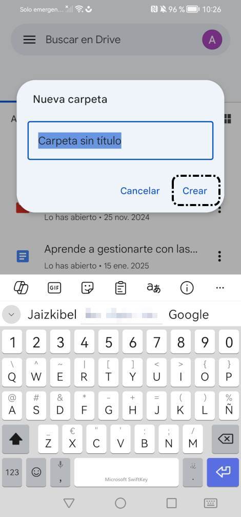 Escribir nombre