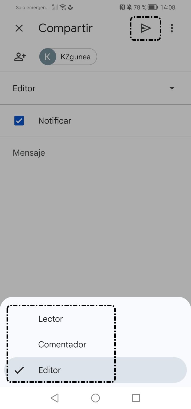 Elegir tipo de permiso