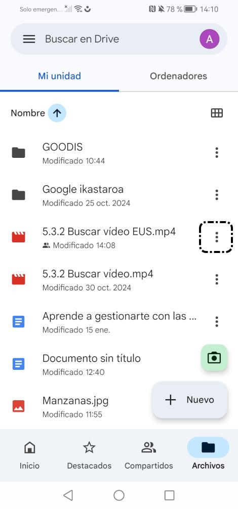 Más opciones