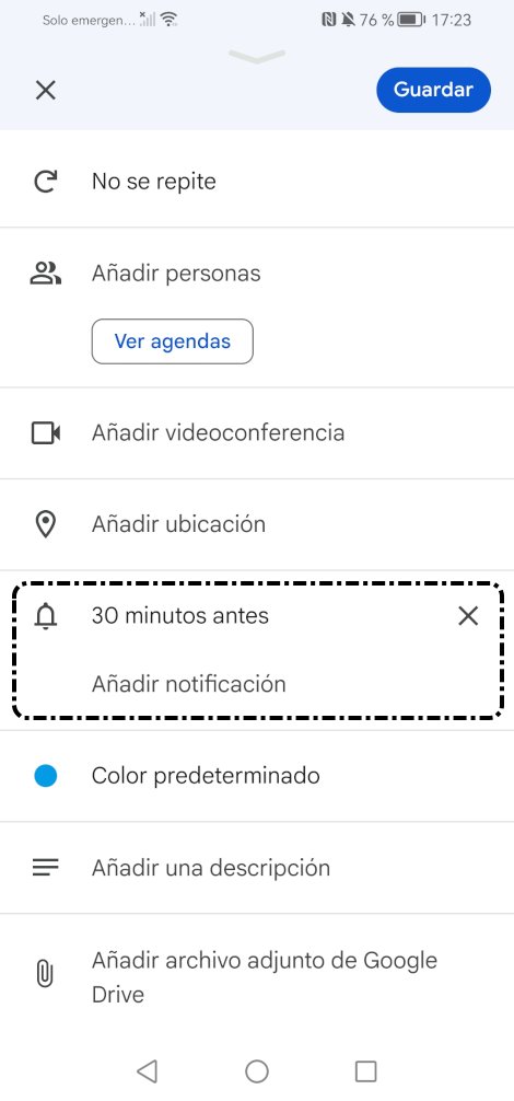 Añadir notificación