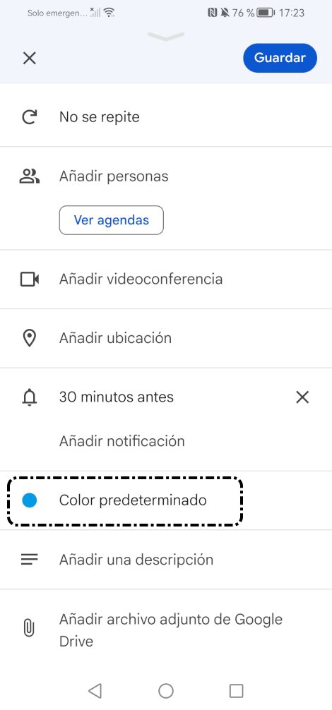 Color predeterminado
