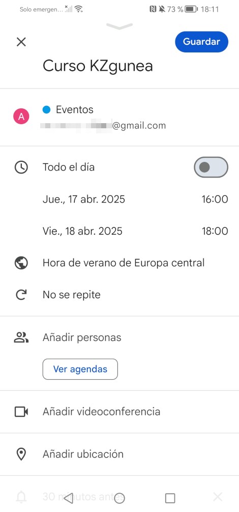 Editar evento