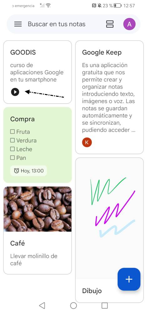 Nota con voz