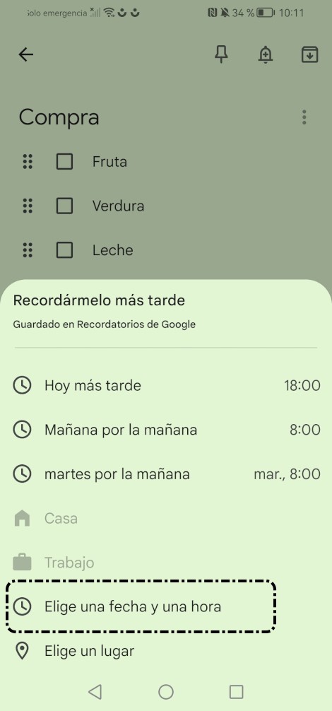 Elegir fecha y hora