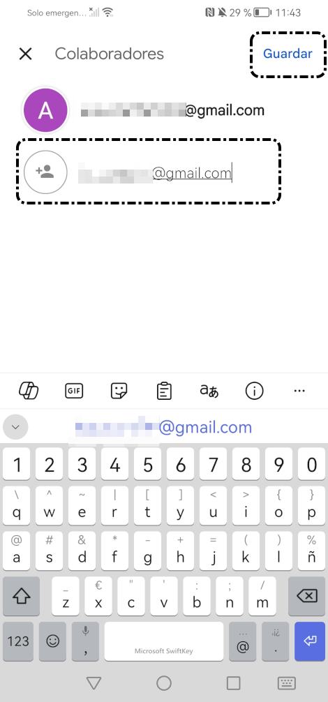 Escribir correo y guardar