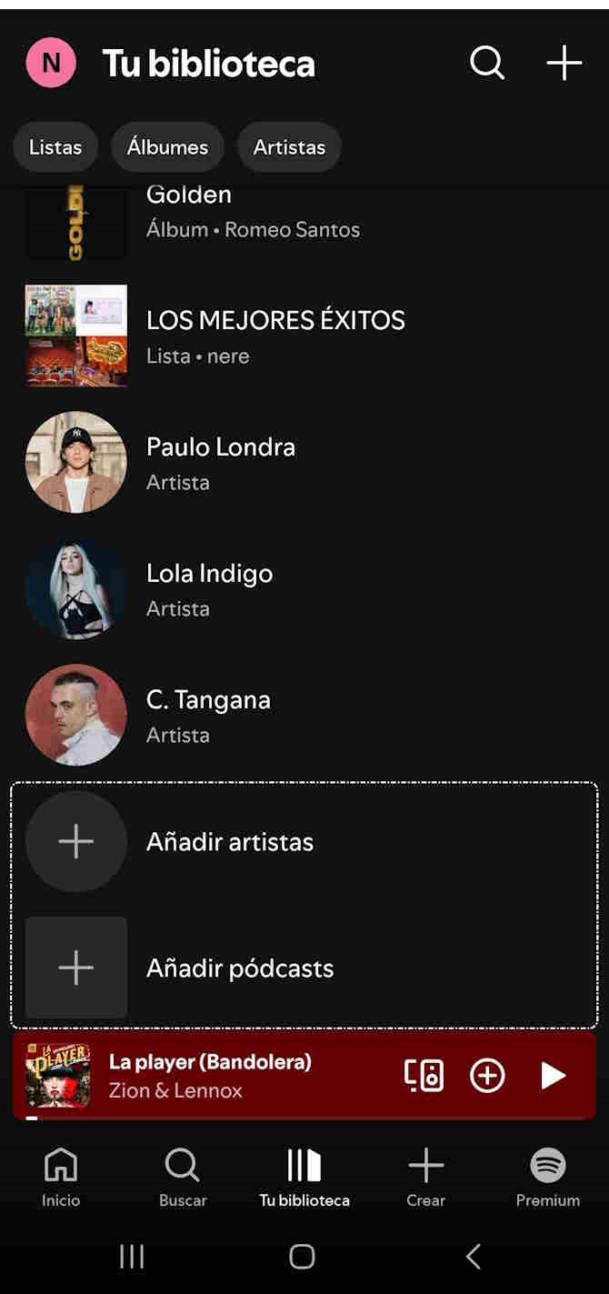 Añadir artistas y pódcast